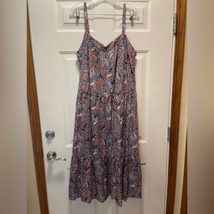 Knox Rose Floral Midi Dress - Blue and Orange